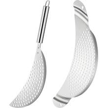 Stainless Steel Strainer, Fruit And Vegetable Colander, Kitchen Vegetable Washing Strainer, Pot Edge Overnight Filter, Residue Filter, Kitchen Gadget - View 1