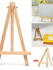 10pcs Mini Small Wooden Chalkboard Display Stands, Suitable For Wedding, Birthday, Baby Shower And Bar Tabletop Decor, Can Be Used As Party Signs, Photo Memo, Seat Cards, Business Cards, Table Number Holders - Mini Easel - View 2