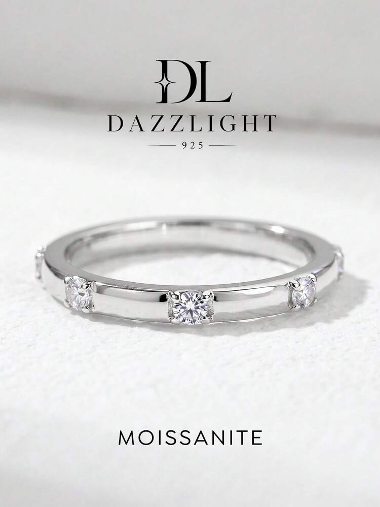 1pc 0.012ct Micro-Pave Diamond Cubic Zirconia Ring, 925 Sterling Silver - Elegant & Luxurious. Suitable For Engagement, Wedding, Best Friend's Birthday, Anniversary And Other Occasions. Bridal Jewelry - Chao Xi Mo Sang Ring - View! 6