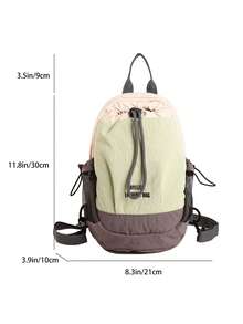 Mochila de cordón ultraligera – Mochila bandolera convertible de nailon lavado para gimnasio, viajes y uso diario - Verde - Ver 13