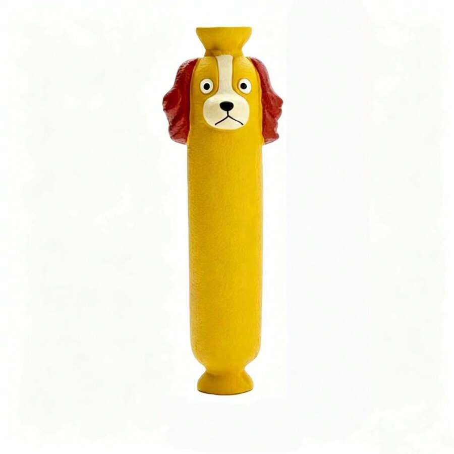 1件裝天然乳膠發聲咬咬玩具，可水洗柔軟橡膠磨牙玩具，適合幼犬換牙期與老犬使用，手繪天然乳膠材質，適合小型犬、貓與小型寵物互動玩耍（柔軟可愛幼犬管狀款）