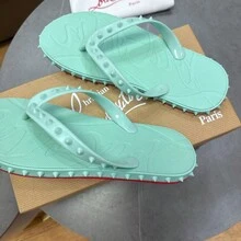CL Explosion Red Rivet Sole Non-Slip Flat Heel Clip Foot Beach Sandals Outdoor Couples - 薄荷綠 - 查看 8