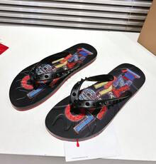 CL Explosion Red Rivet Sole Non-Slip Flat Heel Clip Foot Beach Sandals Outdoor Couples - 蒙特內哥羅 - 查看 4