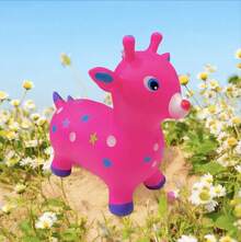 1 Piece 60*54*40cm, 1350g. Musical Inflatable Jumping Deer - Space Hopper With Handle + Ride-On Animals (Bounce Friends Set) Inflatable Jumping Horse - Space Hopper With Handle, Ride-On Animals And Bounce Inflatable Jumping Horse: Space Hopper + Ride-On Animals (Bounce Friends) - Pink - View 1