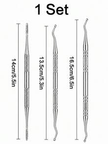9/3pcs Stainless Steel Nail Tool Set With Storage Bag, Double-Sided Nail File, Nail Lifter, Spoon-Shaped Pusher, For Nail Edge Cleaning, Toe Nail Care, Home Foot Care - Multicolor - View 11