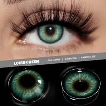 FUNSACHY زوج واحد من عدسات لاصقة ملونة بلون لوير للعيون، عدسات لاصقة طبيعية باللون البني والرمادي، حدقات جميلة، قابلة للتخلص منها خلال 6 أشهر - FSC-LOIRE-GEREEN - مشاهدة 2