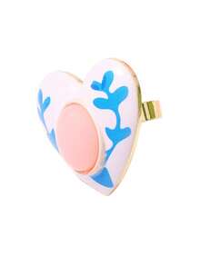 ZAA Elegant Fresh Pastoral Style Open Ring, Minimalist Oil Painting Style Adjustable Ring, Women's Jewelry, Suitable For Vacation - Multicolor - View 7