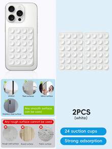 Soporte de teléfono móvil con ventosa de silicona, 24 soportes adhesivos de ventosa para funda de teléfono móvil, agarre de teléfono móvil con adhesivo de doble cara adecuado para selfies, videollamadas, ducharse, baño, soporte de teléfono móvil con ventosa de silicona - Multicolor - Ver 15