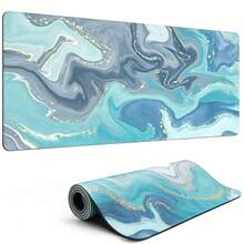Gaming Mouse Pad, Gray Green Fluid Pattern Mouse Pad , Large Extended Computer Mouse Mat Keyboard Full Desk Mousepad For Keyboard And Mouse, For Home And Office Use - View 1