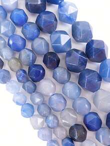1 Strand Natural Faceted Blue Aventurine Beads 6/8/10mm Loose Stone Beads For DIY Jewelry Making Bracelet Necklace Accessories - Multicolor - View 7