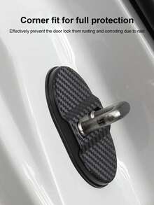 4pcs Car Door Lock Protector Cover, Door Lock Cap, Shock Absorption Noise Reduction, Sound Absorption, Rubber Pad, Sealing Patch, Cushion Pad, Rust-Proof Plastic Pad, Universal Car Door Accessory Protector Cover - One Size - View 3