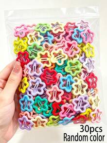 10/30/50pcs-New Colorful Flower BB Hair Clips, Girls Side Bangs Hair Clips, Suitable For Casual Versatile Fashion Hair Accessories - Multicolor - View 8