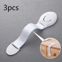 3/4/6/10pcs Drawer Safety Locks, No-Drill Adhesive Locks, Prevent Opening Of Drawers, Cabinets, Refrigerators, White Minimalist Highly Attractive Design, Compact And Portable, Space-Saving, Suitable For Home Storage And Organization Enthusiasts, Can Be Used As A New Home Gift - A - View 15