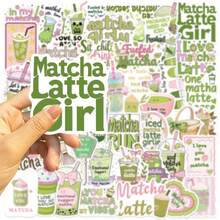 50pcs Matcha Series English Graffiti Stickers, Gift Stickers, Can Be Used To Decorate Phone Cases, Laptops, Water Bottles, Notebooks - Multicolor - View 9