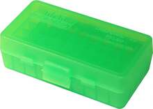 MTM Case-Gard P50-9M-16 Ammo Box, 50 Round, Fits 9mm Luger 380 ACP 30 Luger 30 S Carry 32 S&Amp;W 9mm Makarov, USA Made, Clear Green - ColorB - View 1