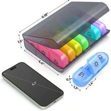 Weekly Pill Organizer, 3 Times A Day, Color-Coded 7-Day Pill Box With Detachable Single Container, Large Capacity Portable Travel Pill Box, Suitable For Daily Medications, Vitamins, Fish Oil And Supplements - Multicolor - View 6