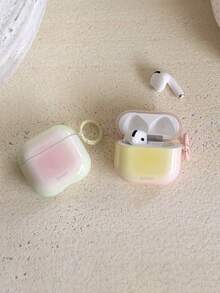 極簡馬卡龍漸層色 Pods Pro3 保護殼，相容 Apple Pods 4 降噪 1/2/3/Pro 2代無線藍牙耳機，柔軟矽膠材質 - 黃色 - 查看 1