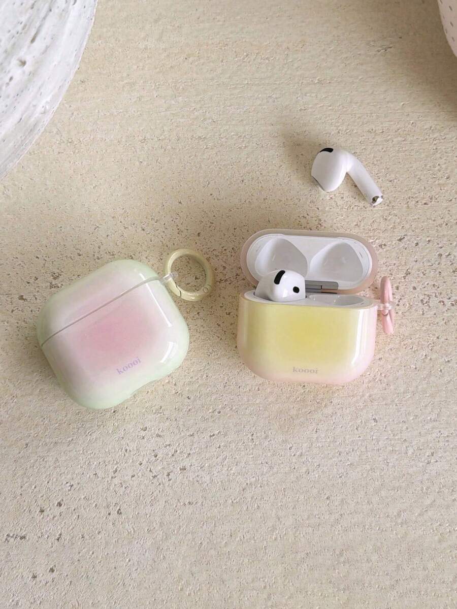 極簡馬卡龍漸層色 Pods Pro3 保護殼,相容 Apple Pods 4 降噪 1/2/3/Pro 2代無線藍牙耳機,柔軟矽膠材質 - 黃色 - 查看 1