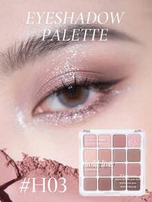 Paleta de sombras de ojos de 16 colores HOLD LIVE, con tonos mate y brillantes que incluyen melocotón, melón, azul, rubor - H03 - Ver 3