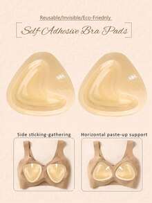 2pcs/Set Bantalan Payudara Tak Terlihat Perekat Dua Sisi, Bantalan Peningkat Payudara Tanpa Jahitan, Dapat Digunakan Kembali, Cocok untuk Atasan Tanpa Lengan, Gaun Tanpa Punggung, Pakaian Renang, dan Bra Olahraga - MultiWarna - View 17