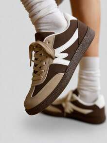 TCVC Women's Daily Casual Colorblock Training Sneakers, Versatile And Comfortable - Brown - View 8