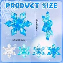 100pcs Winter Acrylic Snowflake Vase Fillers 3D Blue Translucent | Christmas Pendant Beads, DIY Vase Filler Crafts, Christmas Party Tabletop Scatter Decor, Party Wedding Craft Decoration - 100 Pcs - View 5