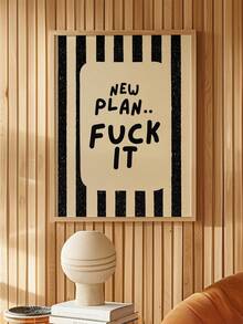 1pc Funny Quote Wall Art Print, Bright Typography Poster, Colorful Text Canvas Decor, Minimalist Unframed Wall Decor For Gallery Wall, Bedroom, Living Room, Hallway - Text a - View 2