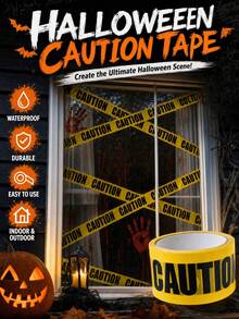 1/3/5 Rolls Warning Caution Tape, Construction Site Warning Line, Yellow Engineering Vehicle Party Decoration, Halloween Decoration Party Supplies (24/48mm) - Multicolor - View 2