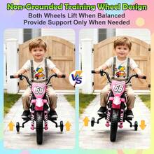 Forever Source 12V Motorcycle Kids With Treaded Tires, 3.1MPH Max Speed, Music & Spring Suspension,Aged 37-96 Months Old - Pink - View 4