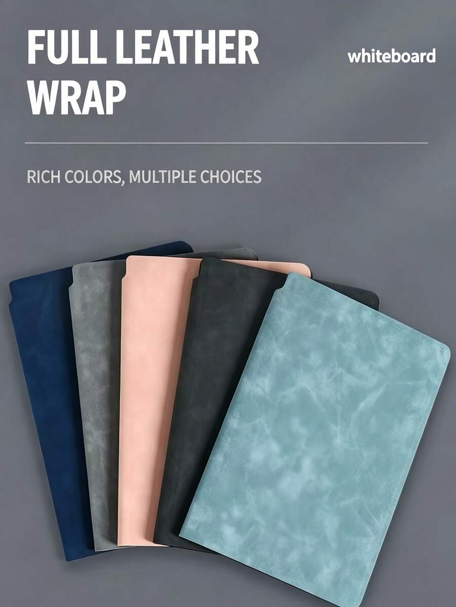 1 Set A5 Erasable Whiteboard Notebook, Full Leather Cover Portable Reusable Writing Memo Board, Suitable For Office And Study - Whiteboard - View 1