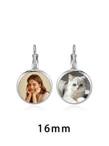 Custom Photo Dangle Earrings, Personalized Picture Jewelry, Custom Pet Portrait Earring Gift For Women, Daily & Birthday Memory Present - Multicolor - View 8
