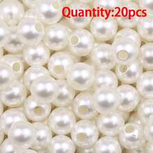 10-200pcs Beige Large Hole Faux Pearl Acrylic Beads DIY Jewelry Making Bracelet, Necklace, Keychain Pendant Other Handicraft Material Accessories - Large Hole Faux Pearl - View 16