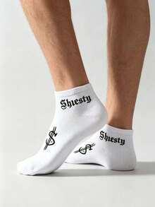 1/5/10/15 Pairs Men's Dollar Letter Pattern Boat Socks, Soft Fashionable Breathable Sweat-Absorbing Short Socks, Street Style, Unisex, Suitable For Daily Wear, All Seasons - Multicolor - View 6