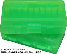 MTM Case-Gard P50-9M-16 Ammo Box, 50 Round, Fits 9mm Luger 380 ACP 30 Luger 30 S Carry 32 S&Amp;W 9mm Makarov, USA Made, Clear Green - ColorB - View 3