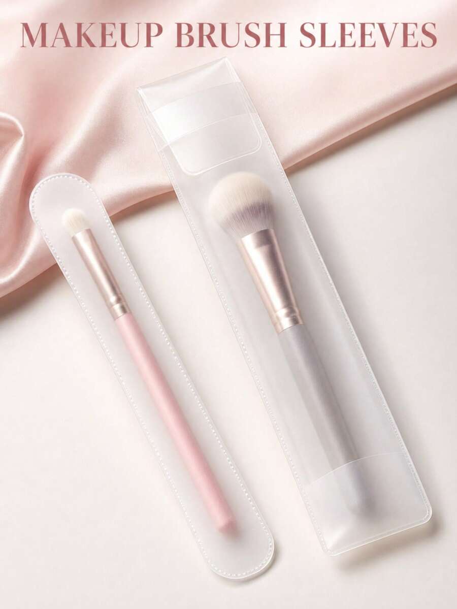 S+L 啞光化妝刷保護套，可重複使用 PVC 化妝刷套，1/2/5/7/10/14 組，適用於旅行、手提包和化妝包收納 - 彩色 - 查看 1