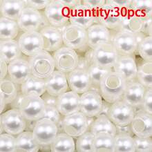10-200pcs Beige Large Hole Faux Pearl Acrylic Beads DIY Jewelry Making Bracelet, Necklace, Keychain Pendant Other Handicraft Material Accessories - Large Hole Faux Pearl - View 12