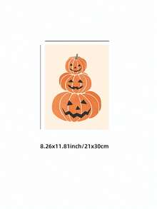 1pc Frameless Jack-O-Lantern Wall Art Halloween Pumpkin Pattern Home Decor Printable Aesthetic Apartment Living Room Bedroom Back To School Funky Posters Dorm Essentials - Jack-o'-lantern - View 14