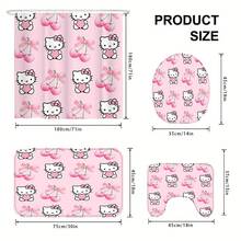 4件組 Sanrio Hello Kitty 浴簾套組，為現代浴室增添節慶氛圍與時尚風格，實用配件搭配裝飾亮點，是令人驚艷的禮品選擇 - 4-piece shower curtain set - 查看 6