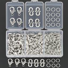 200pcs/230pcs DIY Zinc Alloy Jewelry Clasp Parts Set, Includes Water Drop Pattern Lobster Clasp, Embossed S-Shaped Hook, Jump Rings, Suitable For Handmade Braided DIY Bracelets, Necklaces, Anklets End Connectors, Pendant Chain End Clasps, Open Connector Rings, Bag Charms, DIY Jewelry Making Accessories Materials - Lobster Claw Clasp & S-hook & Jump Ring - View 8