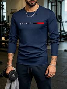 Men's Comfortable Casual Outdoor Sports Long Sleeve T-Shirt, Summer - Blue - View 4