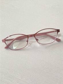 1pc Vintage Rectangular Small Frame Clear Lens & Metal Hinge Non-Prescription Glasses, Suitable For Daily Casual Wear, Back To School And Office Scenarios, Women's Fashion Accessory - Clear - View 14