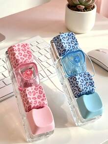 ODAPTO 1pc Leopard Print Keyboard Fidget Toy, 4-Key Stress Relief Toy Keyboard Keychain, Clickable Keyboard Button Toy For Stress Relief And Time Killing, Mini Mechanical Switch Toy, ASMR Crisp Clicking, Birthday Party Favor - Multicolor - View 3