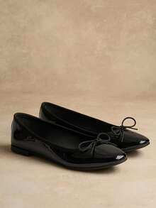 océvelle Damen Herbstschuhe, einfarbig, modisch, elegant, für Urlaub, Preppy, Pendeln, Basic, Retro, Party, süße Schleife, Ballerinas, für Feiertage, Hochzeit, Büro, Zuhause, ganzjährig, Mary Jane Ballettschuhe, Schulanfang, Schwarz, Low-Top, weiche Sohle, bequem, leicht, runde Zehenpartie, Herbst, Frühherbst, Mädchen, Date, französisches Lackleder, Neujahr, Weihnachten, Halloween, Ramadan, Eid Geschenk - Schwarz - Übersicht 5