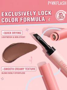 PINKFLASH Pomade Alis Anti Luntur 1,4g dengan Kuas, Tahan Minyak, Tahan Lama, Serbaguna, Mengunci Warna, Kuas Miring untuk Memudahkan Pengaplikasian - #BR01 COKELAT ABU - View 4