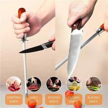 Carbon Steel Knife Sharpener With Hanging Hole, Kitchen Tool - Multicolor - View 8