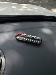 1pc Mini Piano Style Car Temporary Parking Number Plate Creative Music Cartoon Car Phone Number Plate Car Interior Decoration Accessory Mini Creative Ornament Car Temporary Parking Sign Car Phone Number Plate Ornament - A - View 2