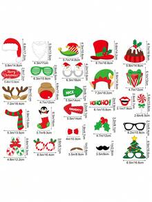 32pcs Christmas Party Photo Props, Christmas - Multicolor - View 2