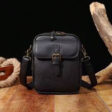 Crossbody Leather Messenger Bag Wallet Anti-Theft Shoulder Bag With Card Slots, New Casual Shoulder Bag For Women, European And American Vintage Double Layer Mini Messenger Bag Unisex - Multicolor - View 3