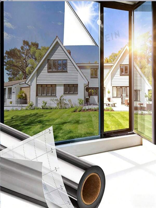 1 Roll One Way Window Film, See Out Not In, For Home Windows, Reflective Mirror Sun Blocking UV Protection