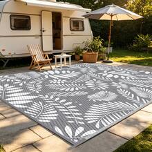Gdieo Outdoor Rugs 8x10ft For Patios Waterproof, Reversible Tropical Plastic Straw Camping Mat Outside Rug, Large Outdoor Area Rug For RV, Porch, Deck, Balcony, Picnic(8'x10') - A - View 5